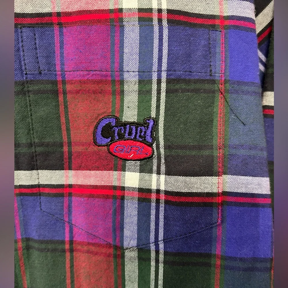 Cruel Girl Plaid Western Snap Shirt Women’s Size Medium - Picture 4 of 9